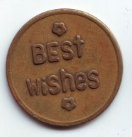 Игровой жетон "Best Wishes", Санкт-Петербург, (Вар. I). Игровой жетон "Best Wishes", Санкт-Петербург, (Вар. I).
