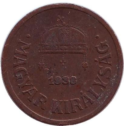 Монета 2 филлера. 1938 год, Венгрия. Монета 2 филлера. 1938 год, Венгрия.