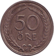 Монета 50 эре. 1940 год, Швеция. Монета 50 эре. 1940 год, Швеция.