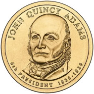 6-й президент США. Джон Куинси Адамс. Монетный двор D. 1 доллар, 2008 год, США. 6-й президент США. Джон Куинси Адамс. Монетный двор D. 1 доллар, 2008 год, США.