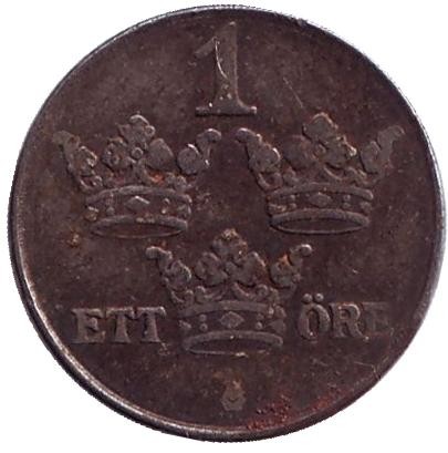Монета 1 эре. 1946 год, Швеция.