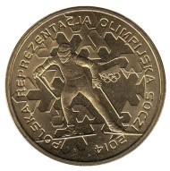 Монета 2 злотых. 2014 год, Польша. Польская олимпийская сборная в Сочи 2014. Монета 2 злотых. 2014 год, Польша. Польская олимпийская сборная в Сочи 2014.