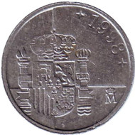 Монета 1 песета. 1998 год, Испания. Монета 1 песета. 1998 год, Испания.