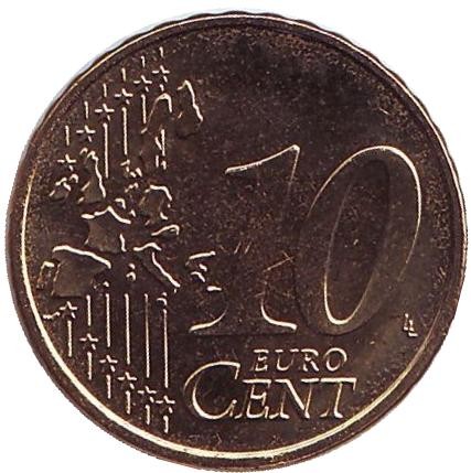 Монета 10 центов. 1999 год, Бельгия.