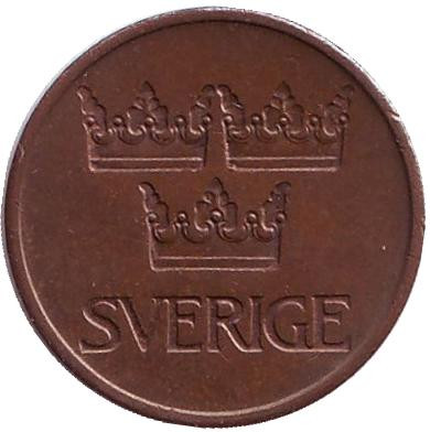 Монета 5 эре. 1972 год, Швеция. Монета 5 эре. 1972 год, Швеция.