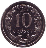 Монета 10 грошей. 2014 год, Польша. Монета 10 грошей. 2014 год, Польша.