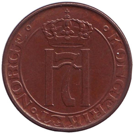 Монета 5 эре. 1951 год, Норвегия. Монета 5 эре. 1951 год, Норвегия.