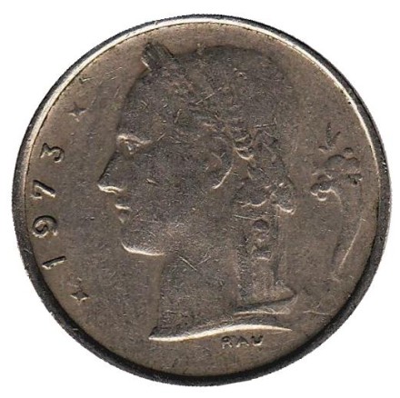 Монета 1 франк. 1973 год, Бельгия. (Belgie) Монета 1 франк. 1973 год, Бельгия. (Belgie)