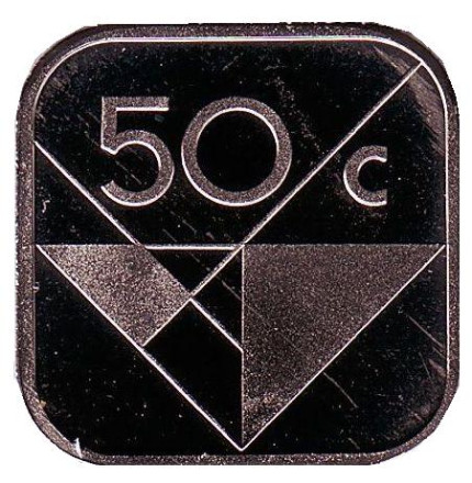 Монета 50 центов. 1992 год, Аруба. UNC.