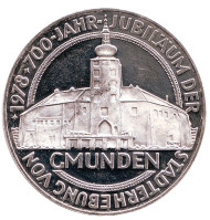 Монета 100 шиллингов. 1978 год, Австрия. 700-летие города Гмунден. Proof. Монета 100 шиллингов. 1978 год, Австрия. 700-летие города Гмунден. Proof.