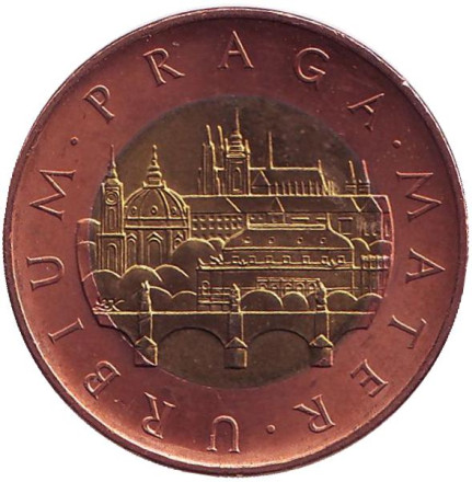 Монета 50 крон. 2014 год, Чехия. Прага.