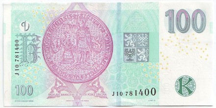 Банкнота 100 крон. 2018 год, Чехия. Карл IV. Банкнота 100 крон. 2018 год, Чехия. Карл IV.