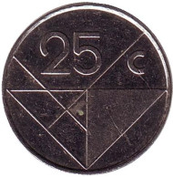 Монета 25 центов. 2001 год, Аруба. Монета 25 центов. 2001 год, Аруба.