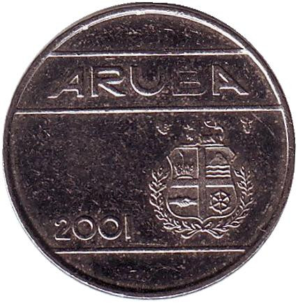 Монета 25 центов. 2001 год, Аруба.