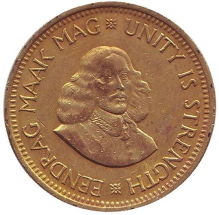 Монета 1/2 цента. 1963 год, ЮАР. Воробьи.