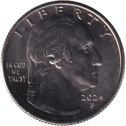 Монета 25 центов. 2024 год (P), США. Пэтси Минк. Серия "Американские женщины".