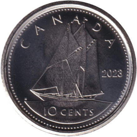 Монета 10 центов. 2023 год Канада. 70 лет правления Елизаветы II. Монета 10 центов. 2023 год Канада. 70 лет правления Елизаветы II.