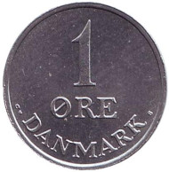 Монета 1 эре. 1970 год, Дания. Монета 1 эре. 1970 год, Дания.