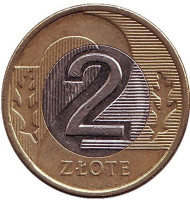 Монета 2 злотых. 2010 год, Польша. Монета 2 злотых. 2010 год, Польша.