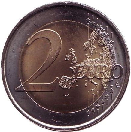 Монета 2 евро. 2008 год, Испания. Монета 2 евро. 2008 год, Испания.