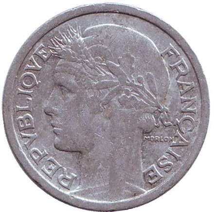 Монета 1 франк. 1958 год, Франция.