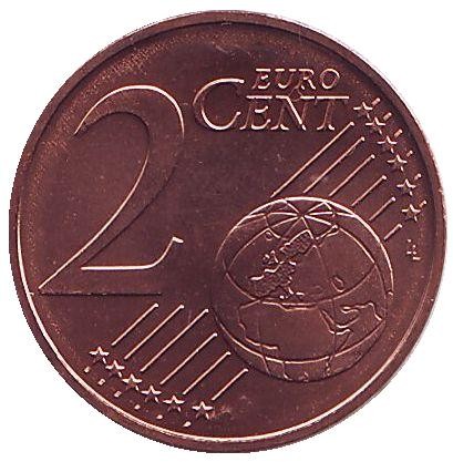 Монета 2 цента. 2008 год, Австрия. Монета 2 цента. 2008 год, Австрия.