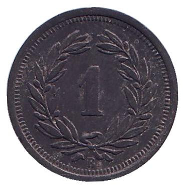 Монета 1 раппен. 1942 год, Швейцария. XF-aUNC.
