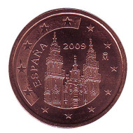 Монета 2 цента, 2009 год, Испания. Монета 2 цента, 2009 год, Испания.