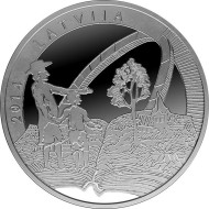 Монета 5 евро. 2014 год, Латвия. Старый Стендер. Монета 5 евро. 2014 год, Латвия. Старый Стендер.
