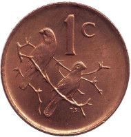 Монета 1 цент. 1969 год, ЮАР. (South Africa). UNC. Воробьи. Монета 1 цент. 1969 год, ЮАР. (South Africa). UNC. Воробьи.