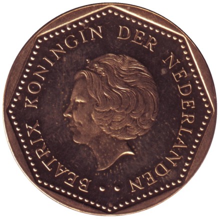 Монета 2,5 гульдена. 1999 год, Нидерландские Антильские острова. Монета 2,5 гульдена. 1999 год, Нидерландские Антильские острова.
