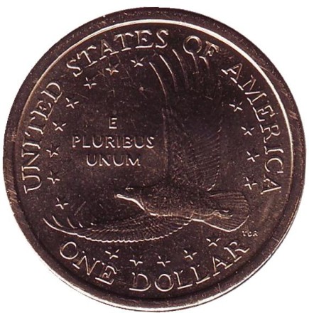 Сакагавея (Парящий орел), серия "Коренные американцы". 1 доллар, 2002 год (D), США. Сакагавея (Парящий орел), серия "Коренные американцы". 1 доллар, 2002 год (D), США.