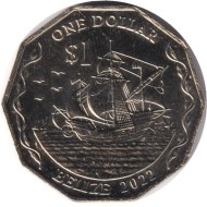 Монета 1 доллар. 2022 год, Белиз. Парусник.