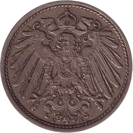 Монета 10 пфеннигов. 1911 год (Е), Германская империя. Монета 10 пфеннигов. 1911 год (Е), Германская империя.