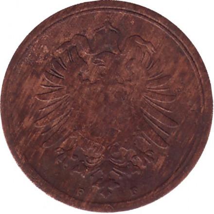 Монета 1 пфенниг. 1886 год (F), Германская империя. Монета 1 пфенниг. 1886 год (F), Германская империя.