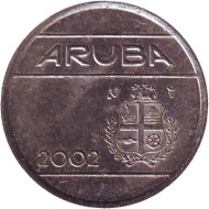 Монета 5 центов. 2002 год, Аруба. Монета 5 центов. 2002 год, Аруба.