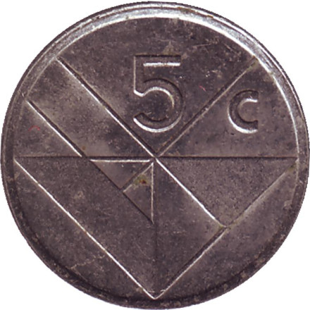 Монета 5 центов. 2002 год, Аруба. Монета 5 центов. 2002 год, Аруба.