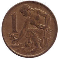 Монета 1 крона. 1982 год, Чехословакия. Монета 1 крона. 1982 год, Чехословакия.