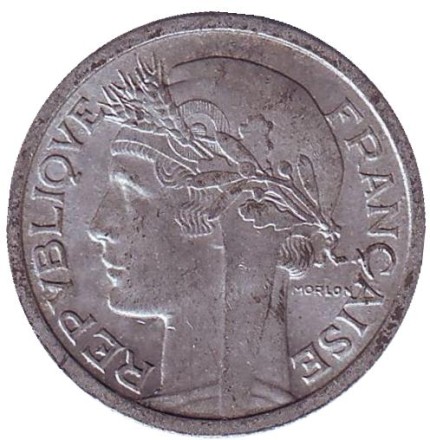 Монета 1 франк. 1957 год, Франция. Монета 1 франк. 1957 год, Франция.