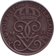 Монета 5 эре. 1944 год, Швеция. Монета 5 эре. 1944 год, Швеция.