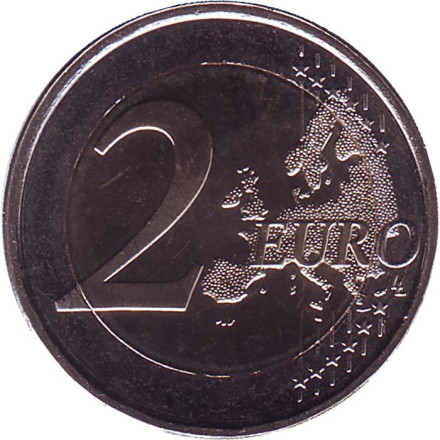 Монета 2 евро. 2020 год, Финляндия. 100 лет со дня рождения Вяйнё Линна.