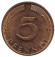 Монета 5 пфеннигов. 1973 год (G), ФРГ. Дубовые листья. Монета 5 пфеннигов. 1973 год (G), ФРГ. Дубовые листья.