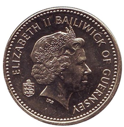 Монета 1 фунт. 2001 год, Гернси. Монета 1 фунт. 2001 год, Гернси.