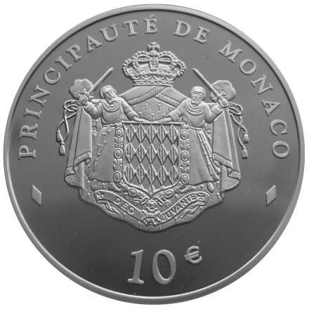 Монета 10 евро. 2003 год, Монако. 80 лет со дня рождения Князя Ренье III.