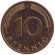 Монета 10 пфеннигов. 1991 год (D), ФРГ. Дубовые листья. Монета 10 пфеннигов. 1991 год (D), ФРГ. Дубовые листья.