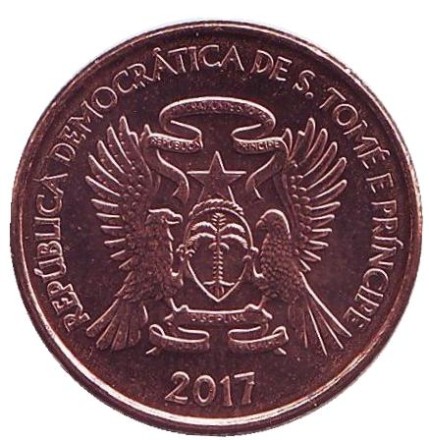 Монета 20 сантимов. 2017 год, Сан-Томе и Принсипи.
