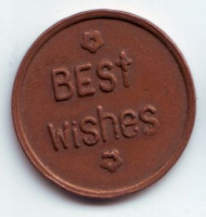 Игровой жетон "Best Wishes", Санкт-Петербург, (Вар. II). Игровой жетон "Best Wishes", Санкт-Петербург, (Вар. II).