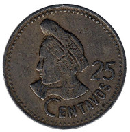 Монета 25 сентаво. 1985 год, Гватемала. Индианка.