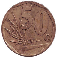 Монета 50 центов. 1996 год, ЮАР. Стрелитция. Монета 50 центов. 1996 год, ЮАР. Стрелитция.
