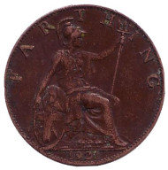 Монета 1 фартинг. 1921 год, Великобритания. Монета 1 фартинг. 1921 год, Великобритания.